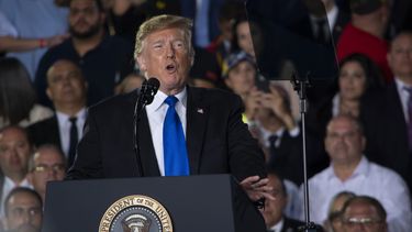 El presidente Donald Trump habla en Miam con la diáspora venezolana.&nbsp;