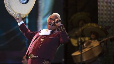 Vicente Fernández actúa en un concierto gratis durante el día de San Valentín en el Zócalo de la Ciudad de México el 14 de febrero de 2009. Univision y Televisa producirán una serie sobre el legendario artista.&nbsp;