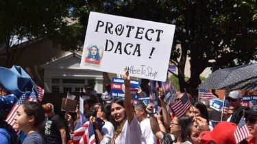 Imagen de archivo de una manifestación de estudiantes indocumentados amparados por el programa de Acción Diferida para los Llegados en la Infancia (DACA). 