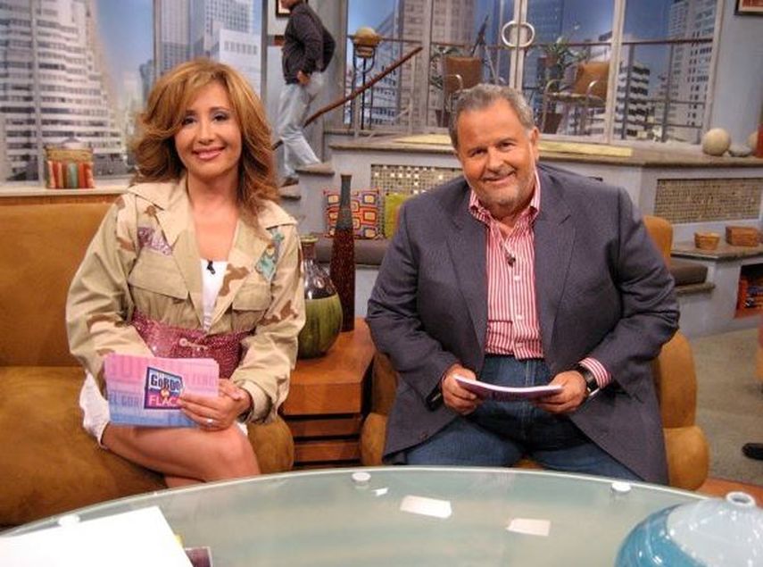 Jessica Maldonado junto a Raúl de Molina, durante la transmisión del show El Gordo y La Flaca. (FACEBOOK)