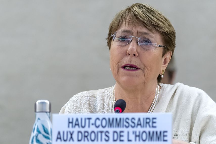 La alta comisionada para los Derechos Humanos de la ONU, Michelle Bachelet, habla de la situación de los derechos humanos en Venezuela, el viernes 5 de julio de 2019.