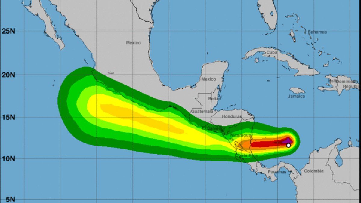They think the storm will have strength before entering Central America