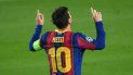 Lionel Messi, capitán del Barcelona, celebra tras convertir un gol de penal Lionel Messi, capitán del Barcelona, celebra tras convertir un gol de penal