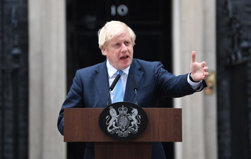 Boris Johnson, primer ministro británico, habla a los medios el 2 de septiembre de 2019 tras una reunión con su gabinete.