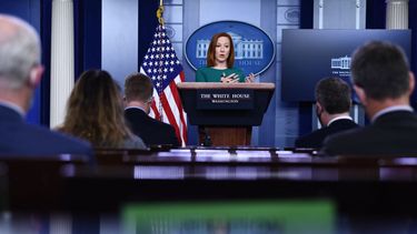La portavoz de la Casa Blanca, Jen Psaki, durante una conferencia de prensa en EEUU.
