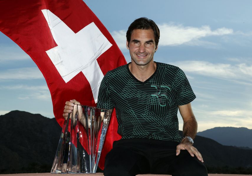 Federer igualó al serbio Novak Djokovic como máximo ganador en Indian Wells con cinco títulos.