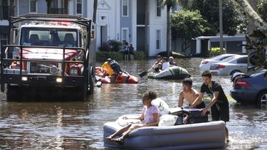 Imagen de inundaciones causadas por el Huracán Ian en el centro de Florida.