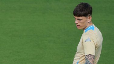 Alejandro Garnacho en la concentración de Argentina en la Copa América. El joven Delantero del Manchester United es llamado a ser el sustituto de Lionel Messi