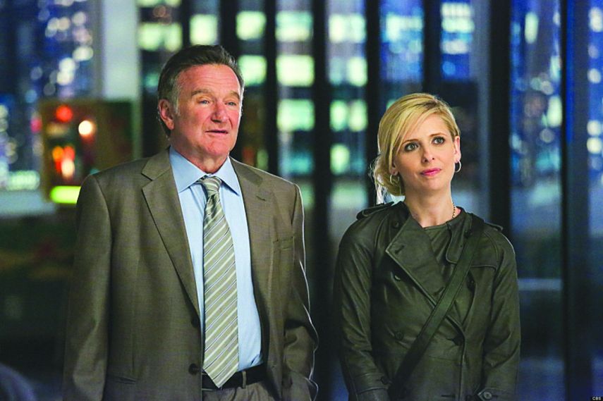 Robin Williams y Sarah Michelle Gellar en un fotograma del programa de TV The Crazy Ones. (CBS)