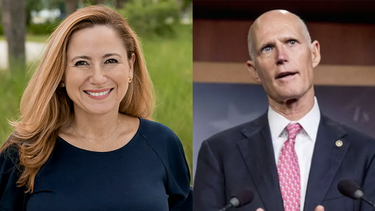 Debbie Mucarsel-Powell y Rick Scott.