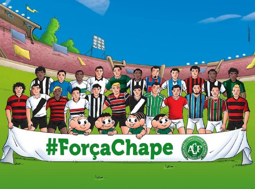 El famoso caricaturista Maurício de Sousa rindió homenaje al Chapecoense