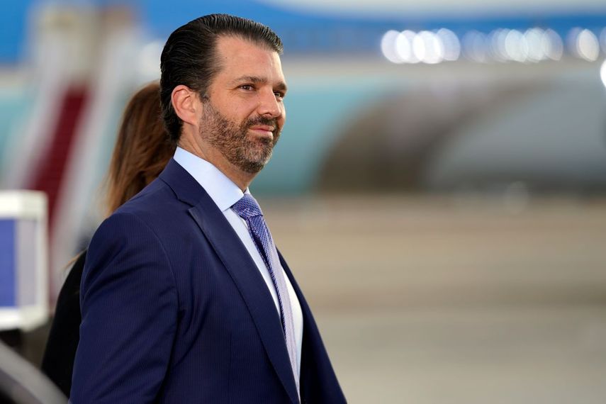 En esta foto de archivo del 20 de enero de 2021, Donald Trump Jr. en la Base Aérea Andrews, Maryland.&nbsp;