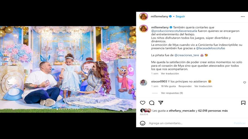 Nacho y Melany Mille juntos a su hija en común Mya Michelle, de 4 años.