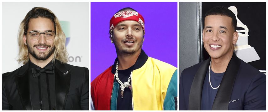 De izquierda a derecha Maluma, J Balvin y Daddy Yankee.&nbsp;