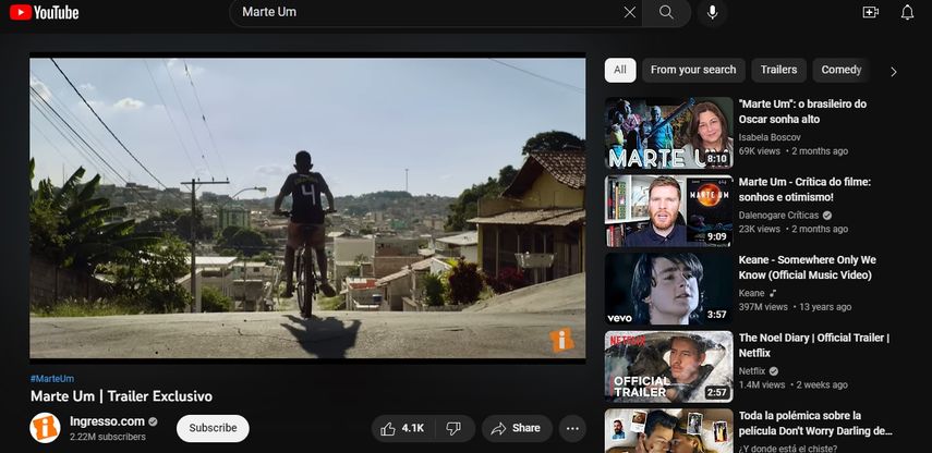 Marte Uno aspira representar a Brasil en los premios de la Academia