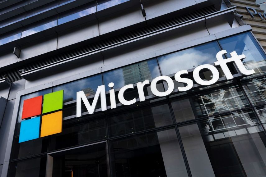 Logo del gigante tecnológico estadounidense Microsoft.