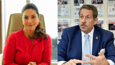 La alcaldesa de Doral, Christi Fraga, y el alcalde de Sweetwater, José Pepe Díaz.