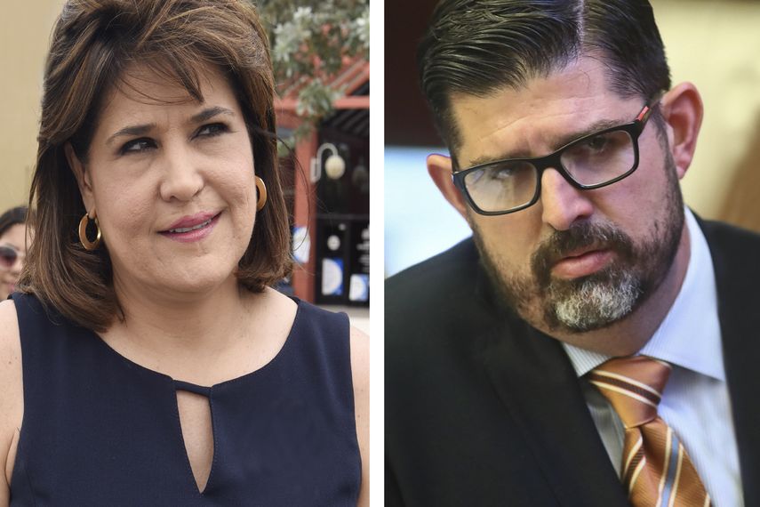 Los senadores estatales Annette Taddeo y Manny Díaz expresan sus puntos de vista sobre la ley.&nbsp;