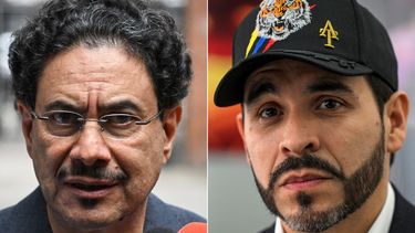 El senador de extrema izquierda Iván Cepeda y el candidato presidencial colombiano Abelardo de la Espriella, del movimiento político Defensores de la Patria.