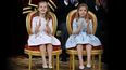 La princesa Leonor y la infanta Sofía aplauden el discurso de su padre, el flamante Rey Felipe VI (EFE)