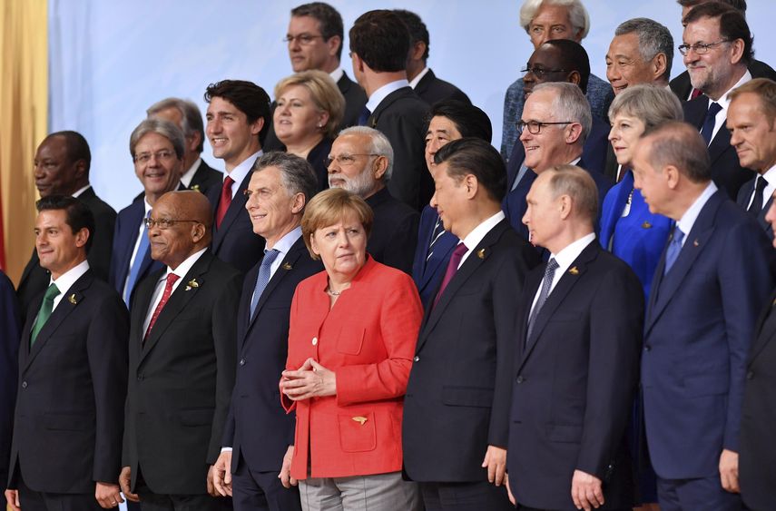 Foto &nbsp;durante la primera jornada de la cumbre de líderes de estado y gobierno del&nbsp;G20, en Hamburgo (Alemania).