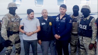 Imagen de Efraín Antonio Campo Flores y de Franqui Francisco Flores De Freitas, sobrinos de la primera sama de Venezuela, Cilia Flores, detenidos por su vínculo con el narcotráfico.