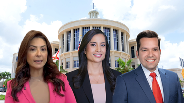 La alcadesa de Doral, Christi Fraga, y los concejales Maureen Porras y Rafael Pineyro.