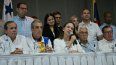La líder opositora venezolana María Corina Machado saluda a los simpatizantes durante una conferencia de prensa, en la Ciudad de Panamá, el 23 de mayo de 2026. La líder opositora venezolana María Corina Machado saluda a los simpatizantes durante una conferencia de prensa, en la Ciudad de Panamá, el 23 de mayo de 2026.
