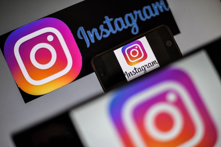 Logo de Instagram en una pantalla de computadora.