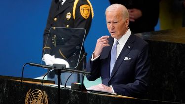 El presidente estadounidense Joe Biden hablando ante la Asamblea General de las Naciones Unidas en Nueva York el 21 de septiembre del 2022. Biden pidió elecciones libres en Venezuela y no habló de las olas de migrantes que llegan a EEUU. 