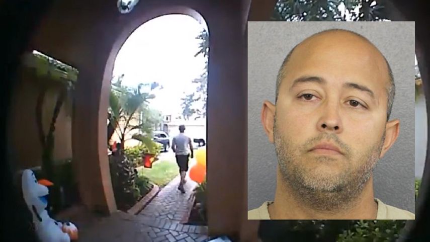 Maykel Hadfeg, subcontratista de Amazon Prime, quedó grabado por una cámara de seguridad cuando robó un iPhone X valorado en 1.100 dólares en Weston.