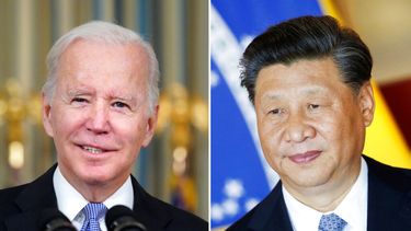 Foto del presidente Joe Biden y el líder chino, Ji Jinping