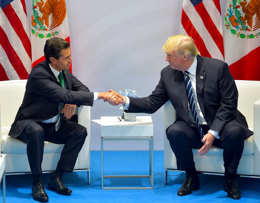 El presidente estadounidense, Donald Trump y su homólogo mexicano, Enrique Peña Nieto.&nbsp;