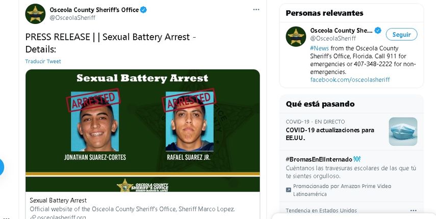 El futbolisto Jonathan Suárez-Cortes, de 24 años, y su hermano Rafael Suárez jr. están bajo custodia policial