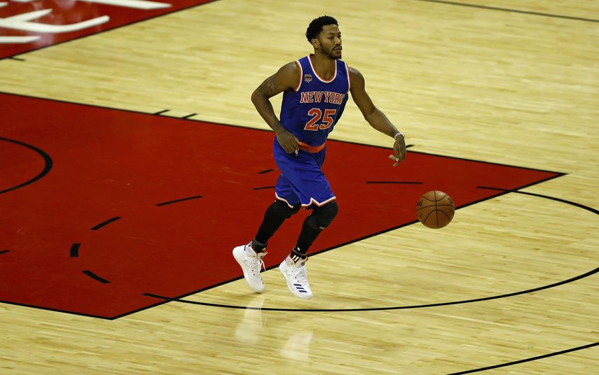 Rose, base titular de los Knicks, jugó el martes el primer partido de la pretemporada que disputaron en Houston ante los Rockets 