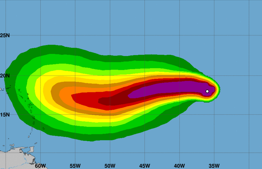 Posible trayectoria del huracán Irma.&nbsp;
