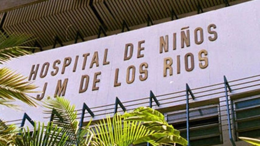 Fachada del Hospital de Niños JM de los Ríos, en Caracas.
