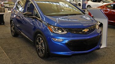 Un Chevrolet Bolt EV en el Salón Internacional del Automóvil en Pittsburgh.&nbsp; &nbsp;