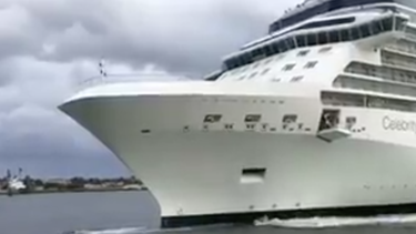 un crucero genera panico al pasar muy cerca de una casa en port everglades