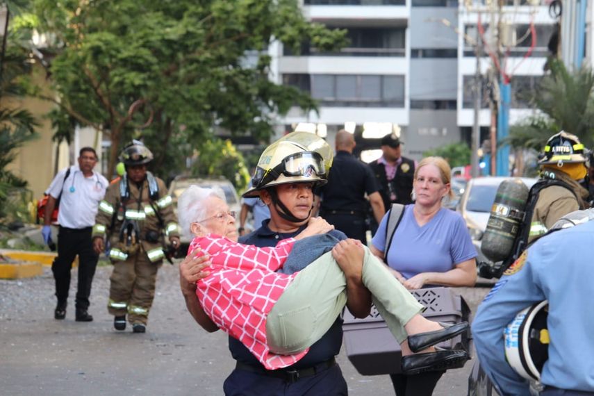 Captura de pantalla del reporte de los Bomberos de Panamá sobre la explosión en un edificio.&nbsp;