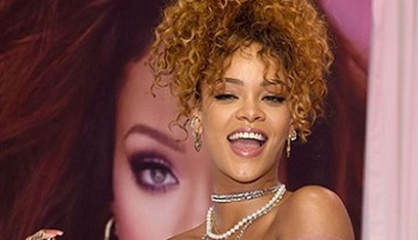 La cantante Rihanna en el lanzamiento de su perfume.&nbsp;