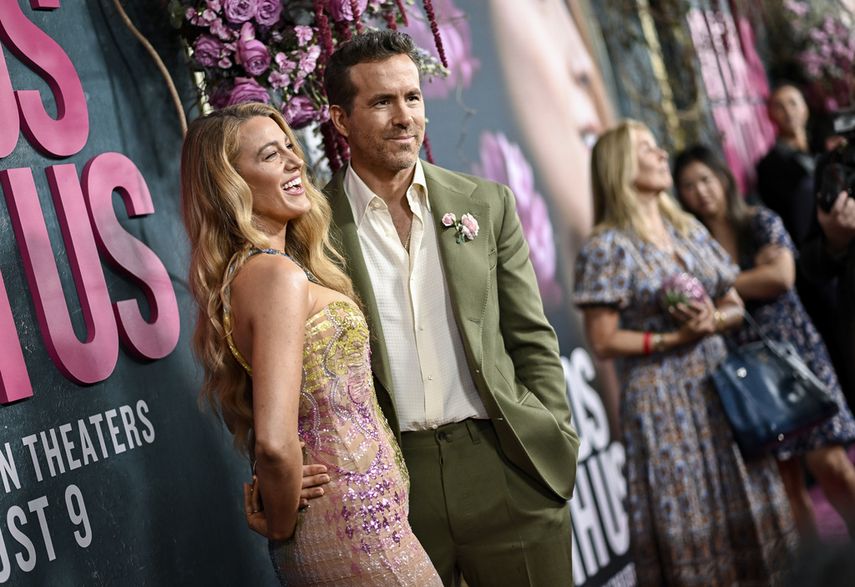 Blake Lively y Ryan Reynolds asisten al estreno mundial de It Ends with Us en AMC Lincoln Square el martes 6 de agosto de 2024 en Nueva York.