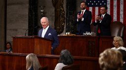 El rey Carlos III de Gran Bretaña es aplaudido mientras se dirige a una sesión conjunta del Congreso en la Cámara del Senado en el Capitolio de los Estados Unidos en Washington, DC, el 28 de abril de 2026. El rey Carlos III de Gran Bretaña es aplaudido mientras se dirige a una sesión conjunta del Congreso en la Cámara del Senado en el Capitolio de los Estados Unidos en Washington, DC, el 28 de abril de 2026.