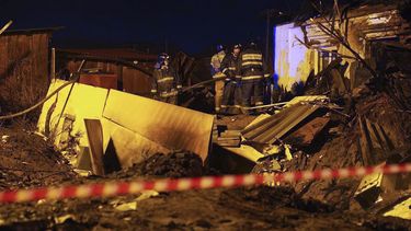 El lugar donde se estrelló un avión en Irkutsk, Rusia, el 23 de octubre del 2022. .