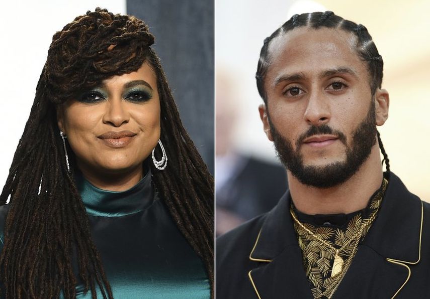 En esta combinaci&oacute;n de fotograf&iacute;as la cineasta Ava DuVernay en la fiesta de Vanity Fair de los Oscar en Beverly Hills, California, el 9 de febrero de 2020, izquierda, y Colin Kaepernick en la gala del Instituto del Vestido del Museo de Arte Metropolitano en Nueva York el 6 de mayo de 2019.&nbsp;