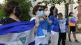 &nbsp;Nicaragüenses manifiestan en la embajada de Washington, Estados Unidos, contra la dictadura de Daniel Ortega