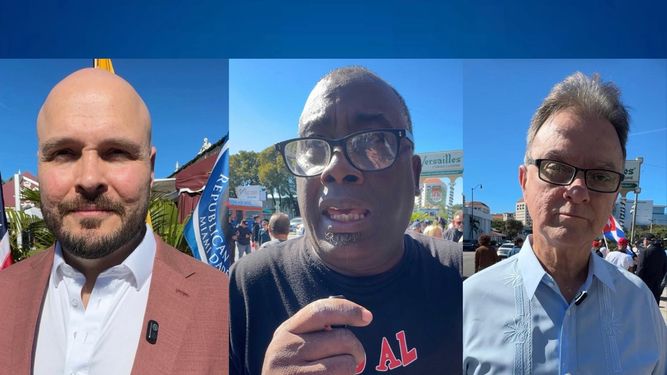 Armando Ibarra, de Cuba Decide; Jorge Luis García Pérez Antúnez, opositor y expreso político; y Ramón Saúl Sánchez, del Movimiento Democracia.