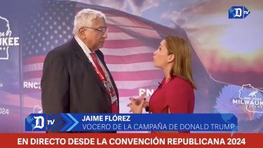 Jaime Flórez, vocero de la campaña presidencial de Donald Trump, en entrevista con Gaby Perozo, este 17 de julio de 2024.&nbsp;