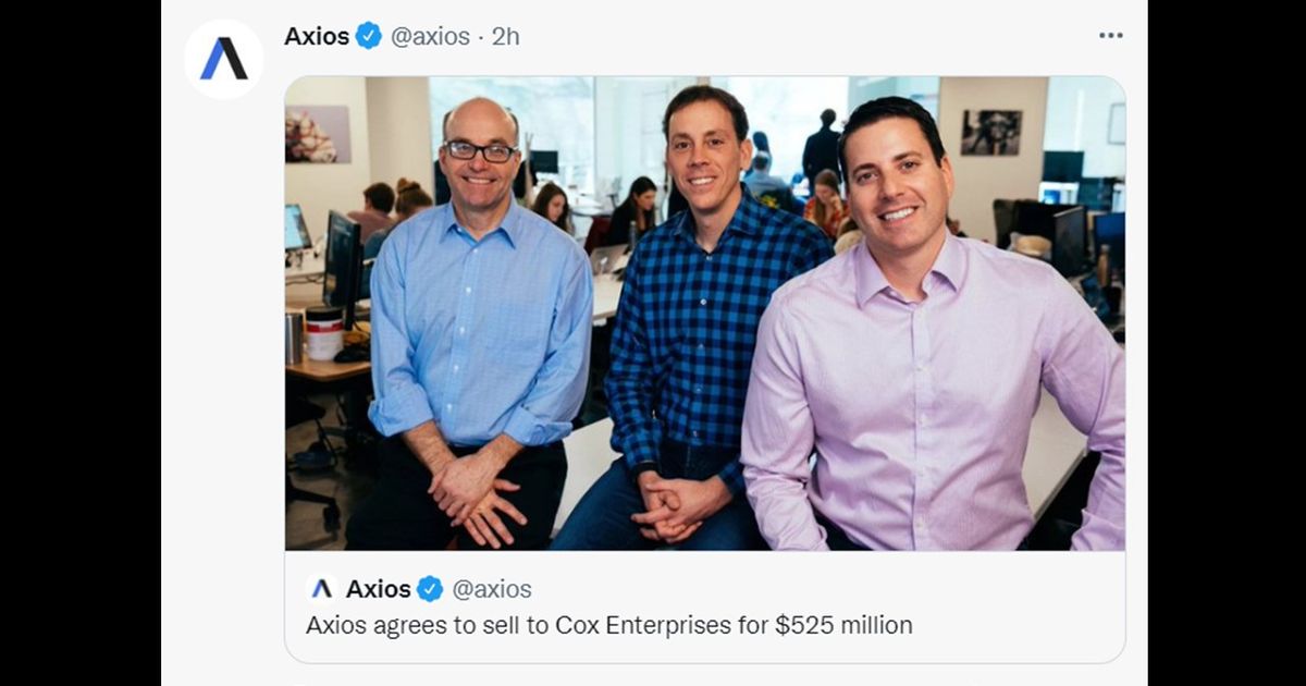 Compran medio digital Axios por 525 millones de dólares