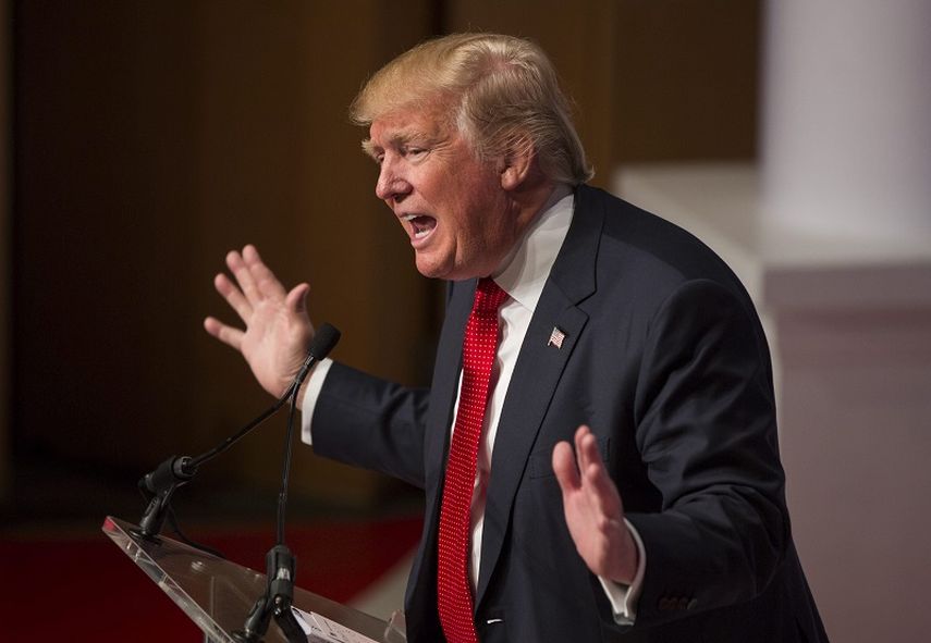 Donald Trump, durante un discurso en la sociedad judía, en Washington. (EFE)